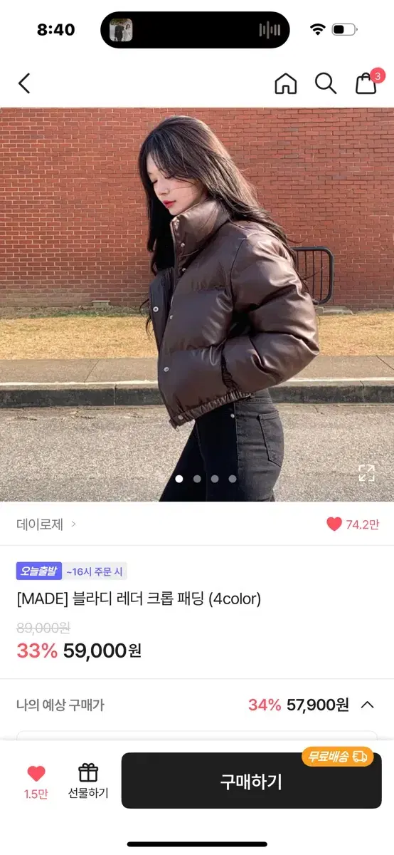 데이로제 패딩